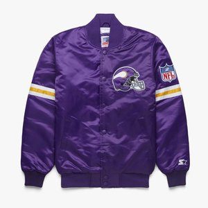 NWT Minnesota Vikings Satin Starter Bomber Jacket